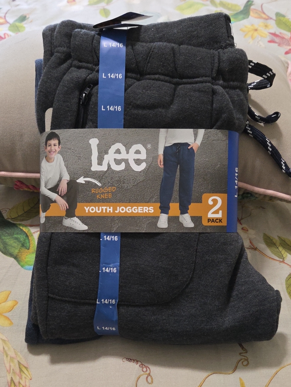 Lee Youth Sweatpants Joggers - Dark Gray and Navy- 2 Pack